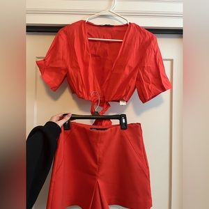 Zara Crop Top and Skort Set